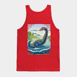 Loch Ness Monster Illustration Tank Top